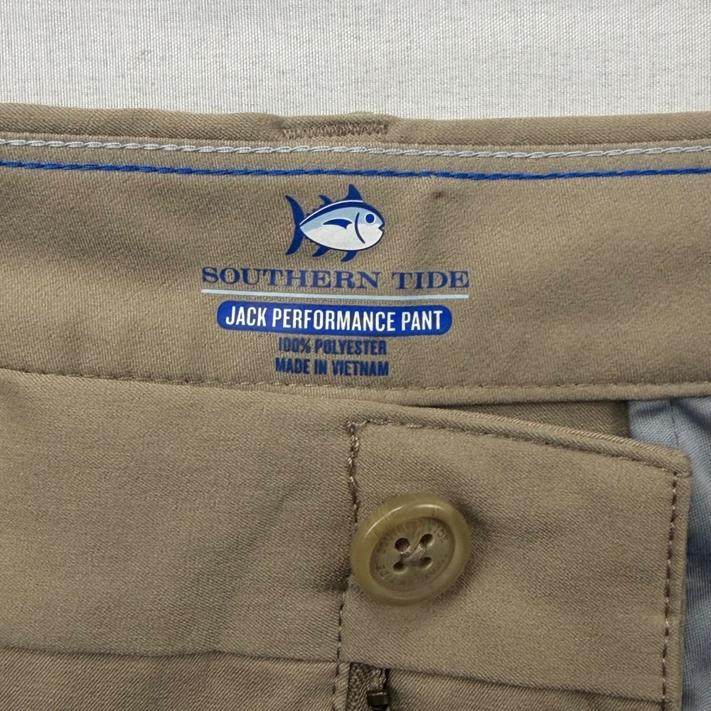 Southern Tide Jack Performance Pants Mens 36x28 Khaki Tan Style 8125 - Picture 5 of 10